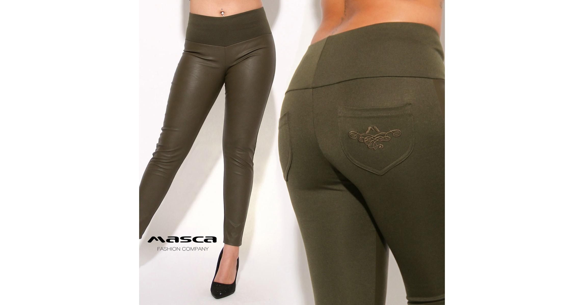 Műbőr és Bordás Anyagú Leggings Műbőr és Bordás Anyagú Leggings